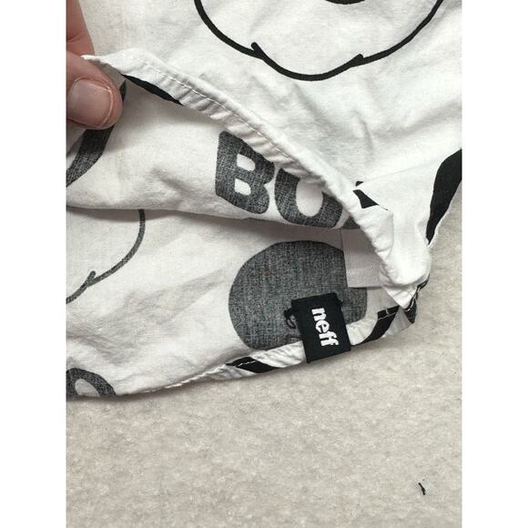 Disney Neff Shirt Mens Small Mickey Mouse Oh Boy White Black Button 100% Cotton - Picture 5 of 8